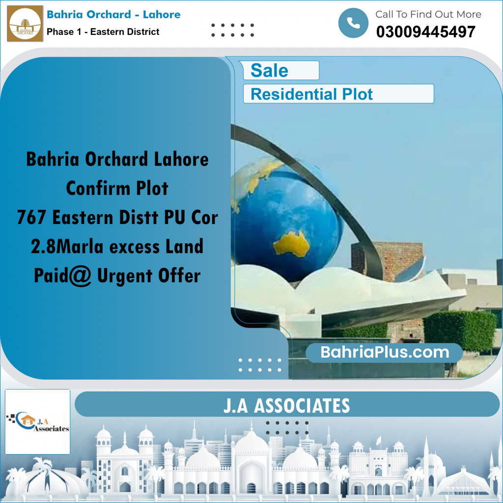 5 Marla Residential Plot for Sale in Phase 1 - Eastern District -  Bahria Orchard, Lahore - (BP-352845)
