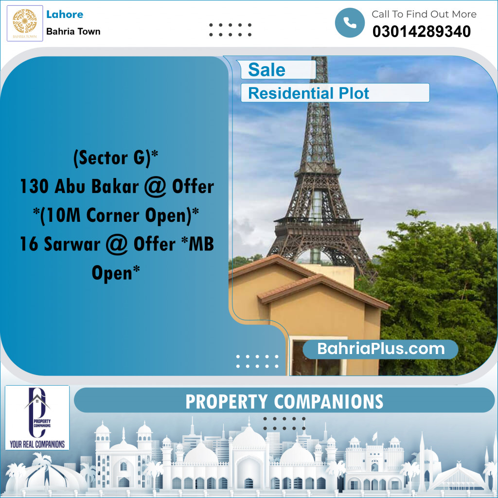 Residential Plot for Sale in Bahria Town, Lahore - (BP-352886)
