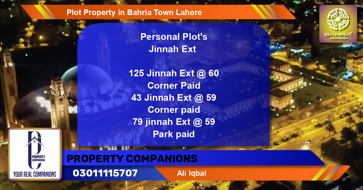 Residential Plot for Sale in Bahria Town, Lahore - (BP-35289)