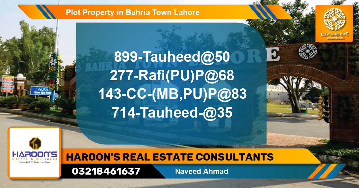 Residential Plot for Sale in Bahria Town, Lahore - (BP-35291)