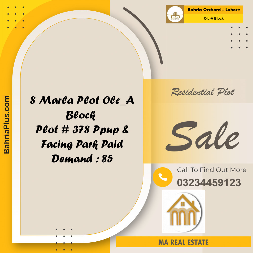 8 Marla Residential Plot for Sale in OLC-A Block -  Bahria Orchard, Lahore - (BP-352919)