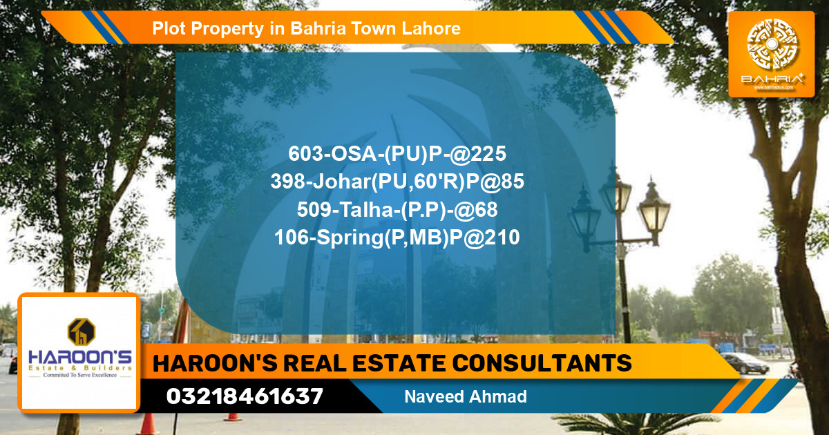 Residential Plot for Sale in Bahria Town, Lahore - (BP-35292)