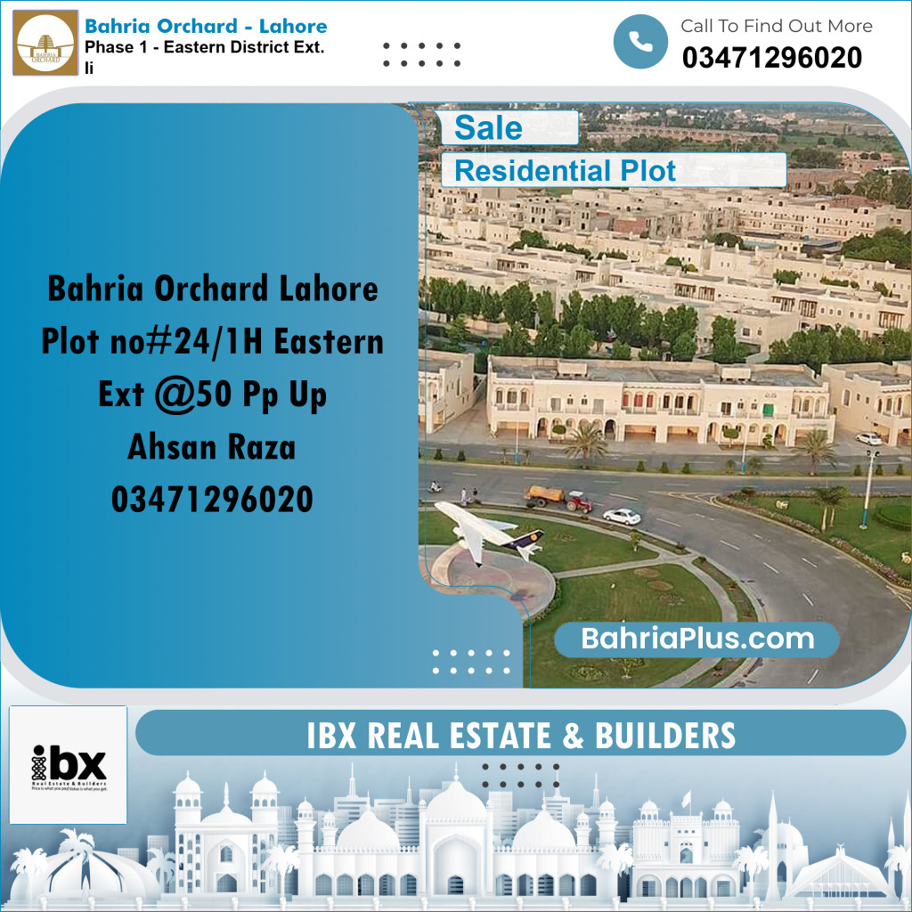 5 Marla Residential Plot for Sale in Phase 1 - Eastern District Ext. II -  Bahria Orchard, Lahore - (BP-352938)