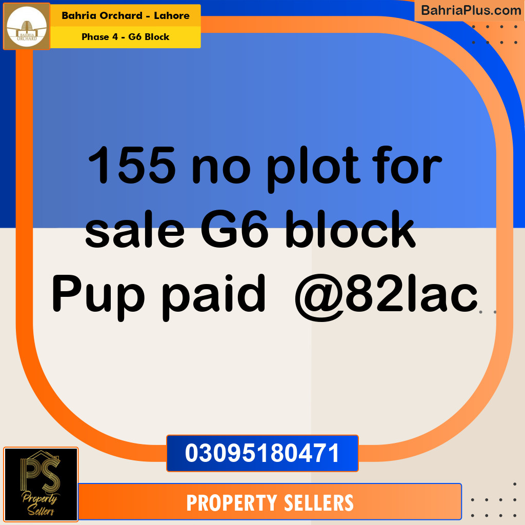 10 Marla Residential Plot for Sale in Phase 4 - G6 Block -  Bahria Orchard, Lahore - (BP-352967)
