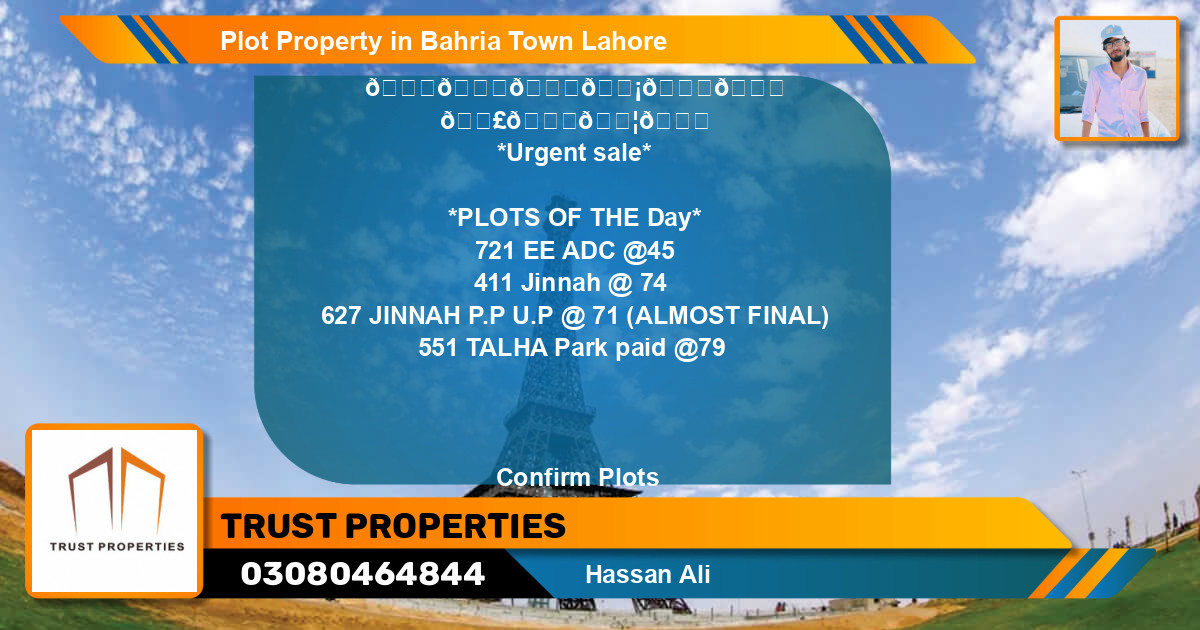 Residential Plot for Sale in Bahria Town, Lahore - (BP-35298)