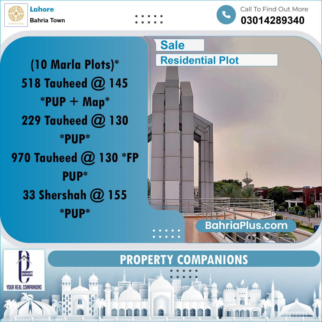 Residential Plot for Sale in Bahria Town, Lahore - (BP-353044)