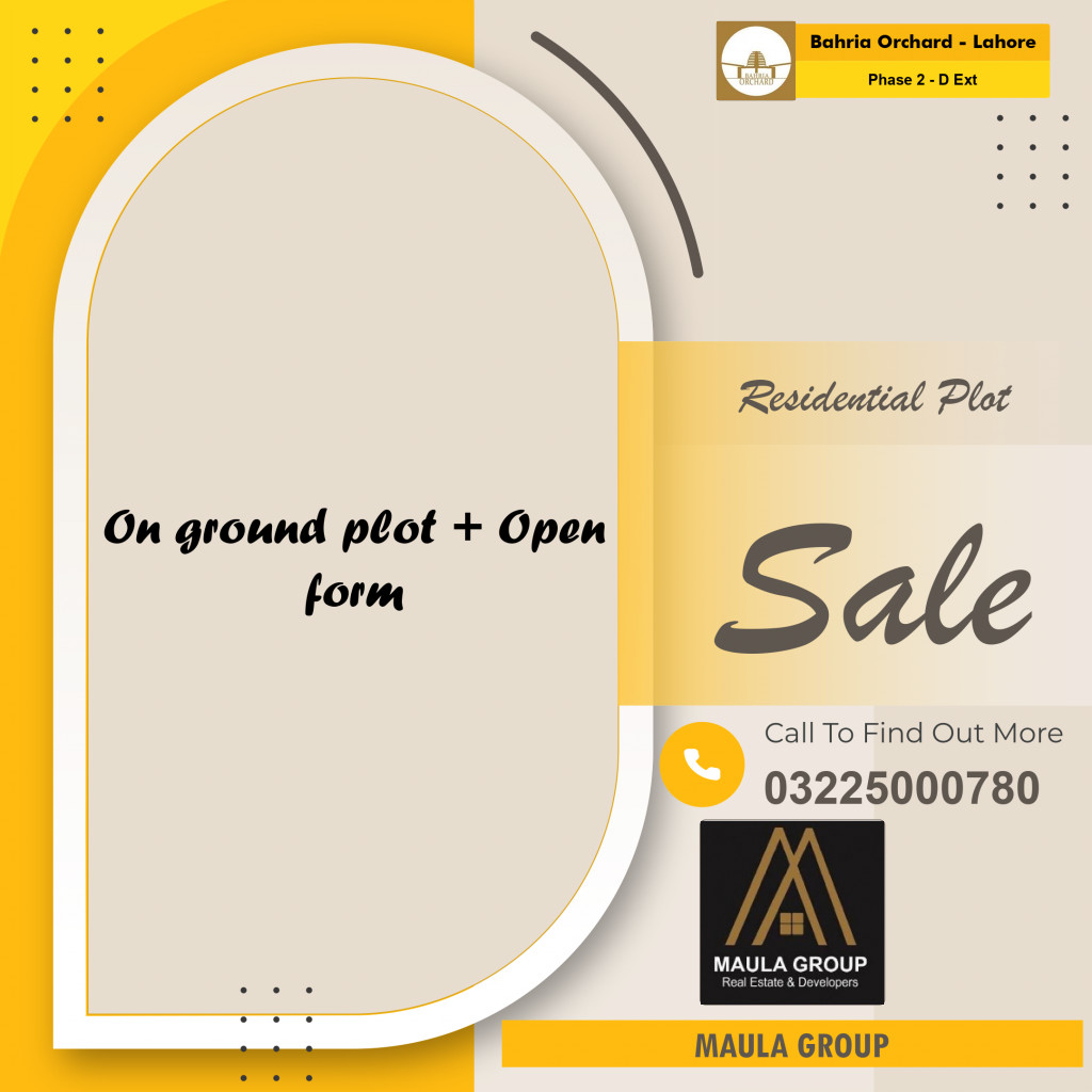 10 Marla Residential Plot for Sale in Phase 2 - D Ext -  Bahria Orchard, Lahore - (BP-353060)