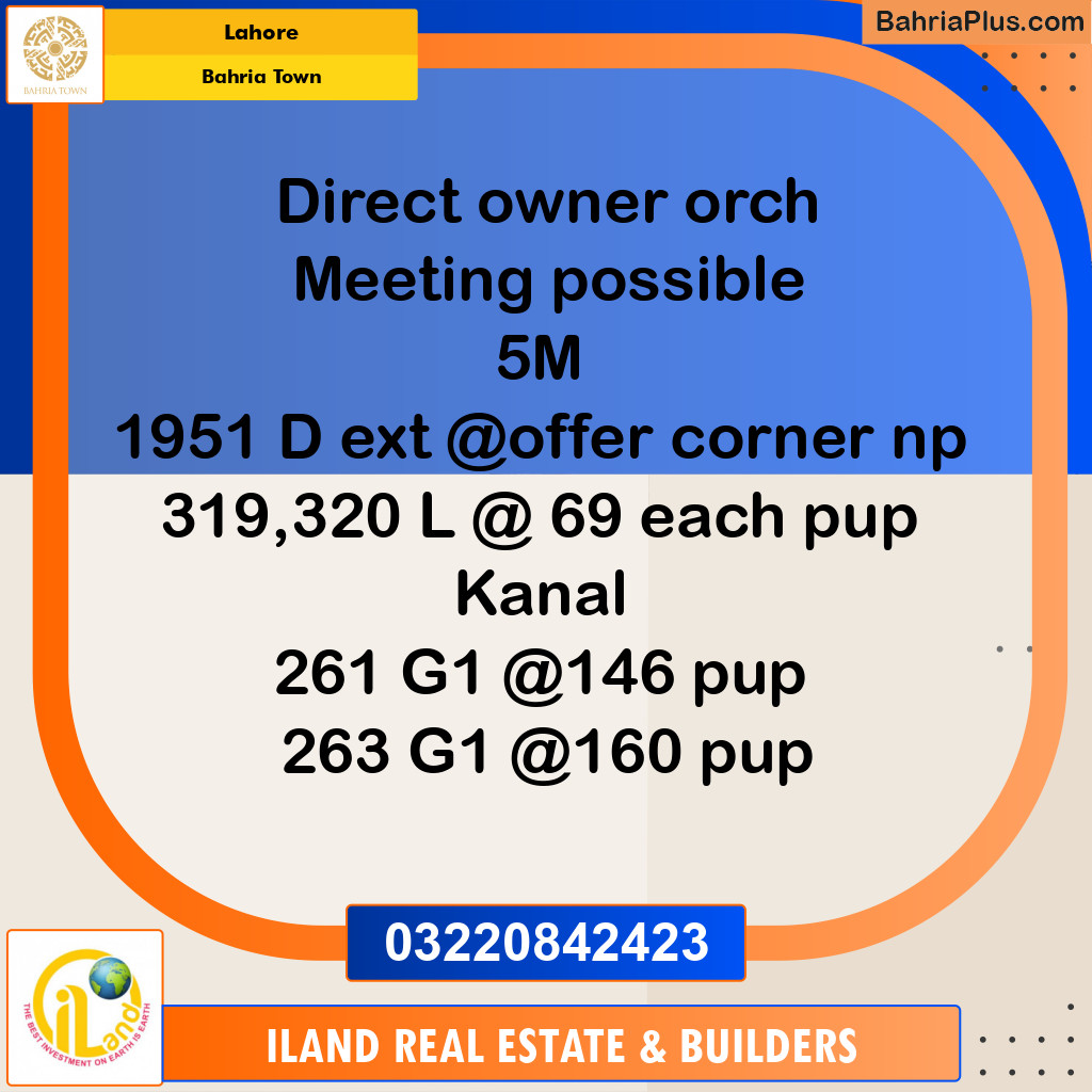 Residential Plot for Sale in Bahria Town, Lahore - (BP-353062)