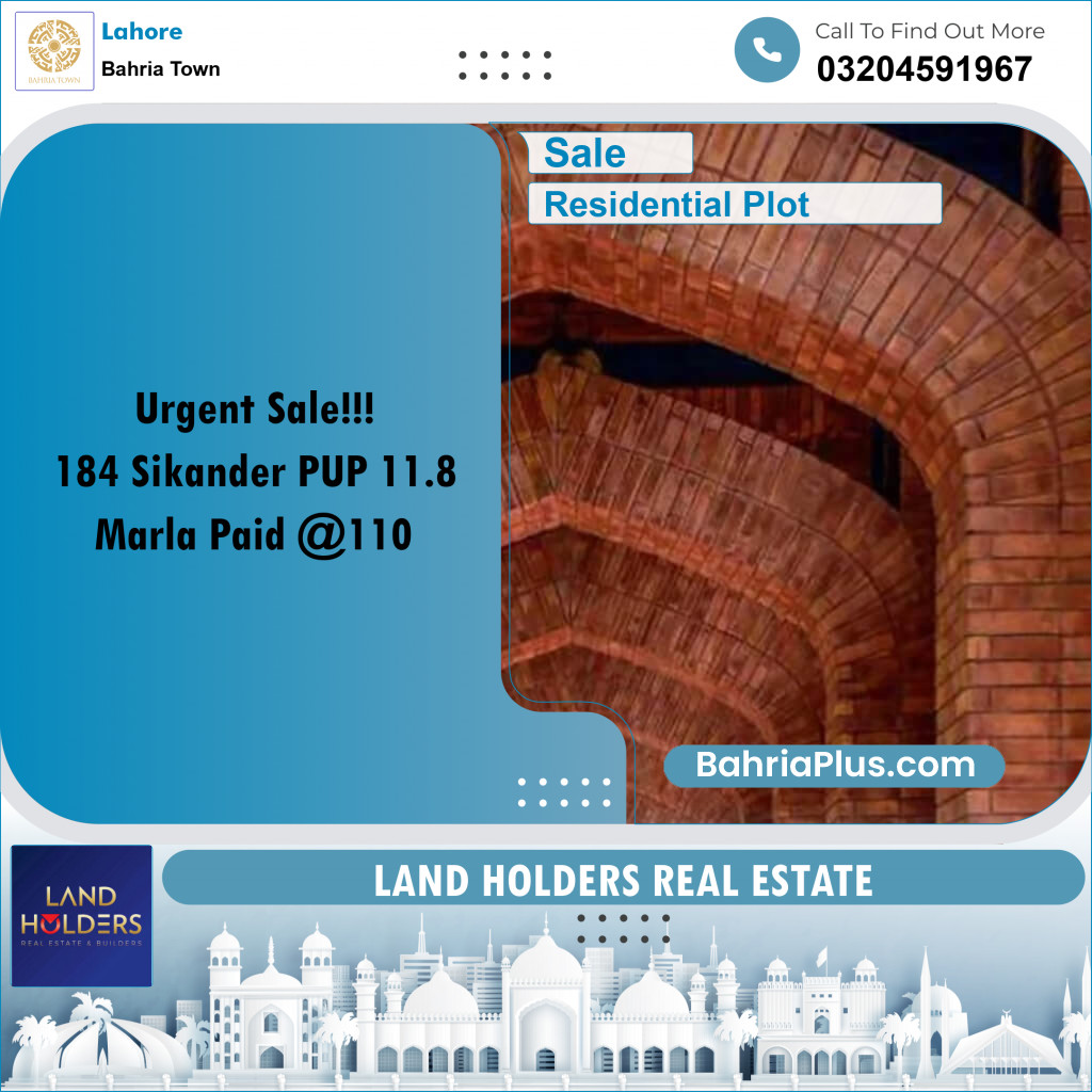 Residential Plot for Sale in Bahria Town, Lahore - (BP-353122)