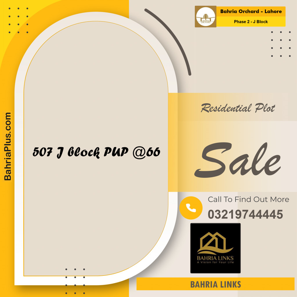 8 Marla Residential Plot for Sale in Phase 2 - J Block -  Bahria Orchard, Lahore - (BP-353149)