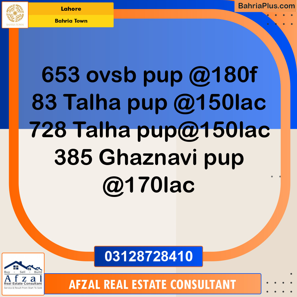 Residential Plot for Sale in Bahria Town, Lahore - (BP-353174)