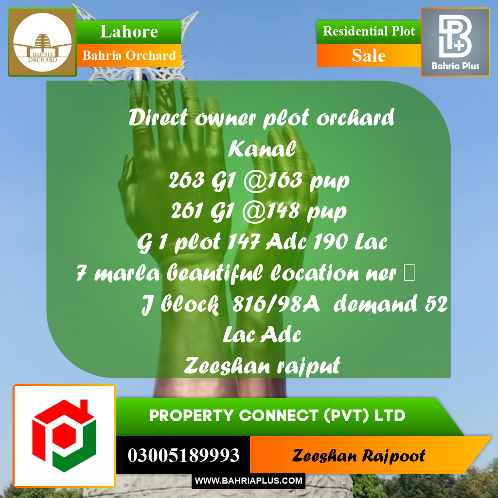 Residential Plot for Sale in Bahria Orchard, Lahore - (BP-353293)