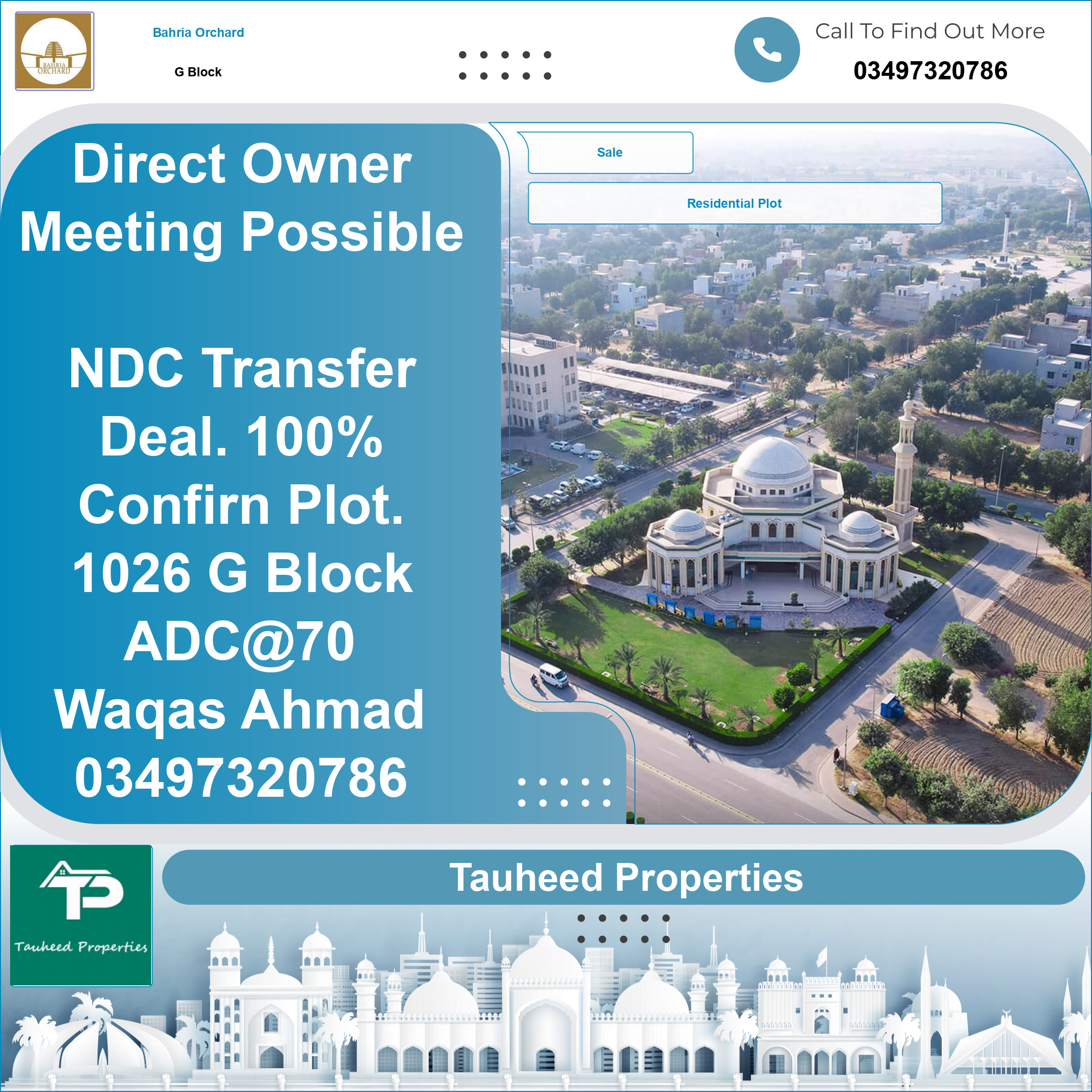 8 Marla Residential Plot for Sale in Phase 2 - G Block -  Bahria Orchard, Lahore - (BP-353336)