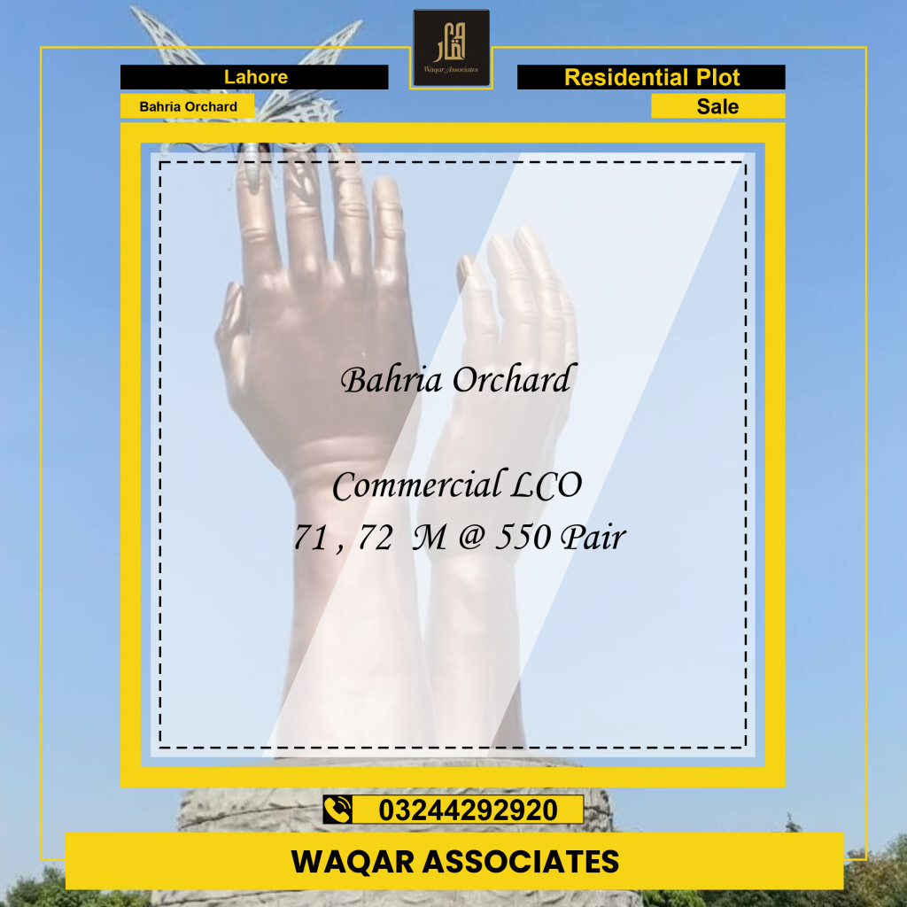 Residential Plot for Sale in Bahria Orchard, Lahore - (BP-353418)