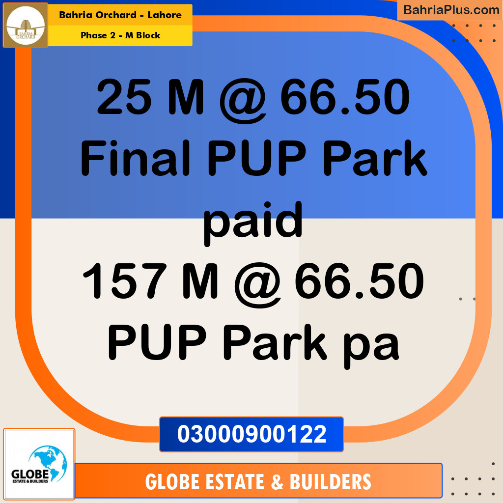 5 Marla Residential Plot for Sale in Phase 2 - M Block -  Bahria Orchard, Lahore - (BP-353486)