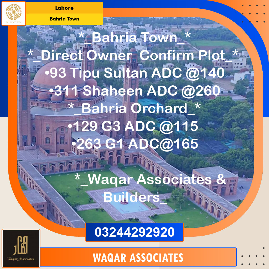 Residential Plot for Sale in Bahria Town, Lahore - (BP-353497)