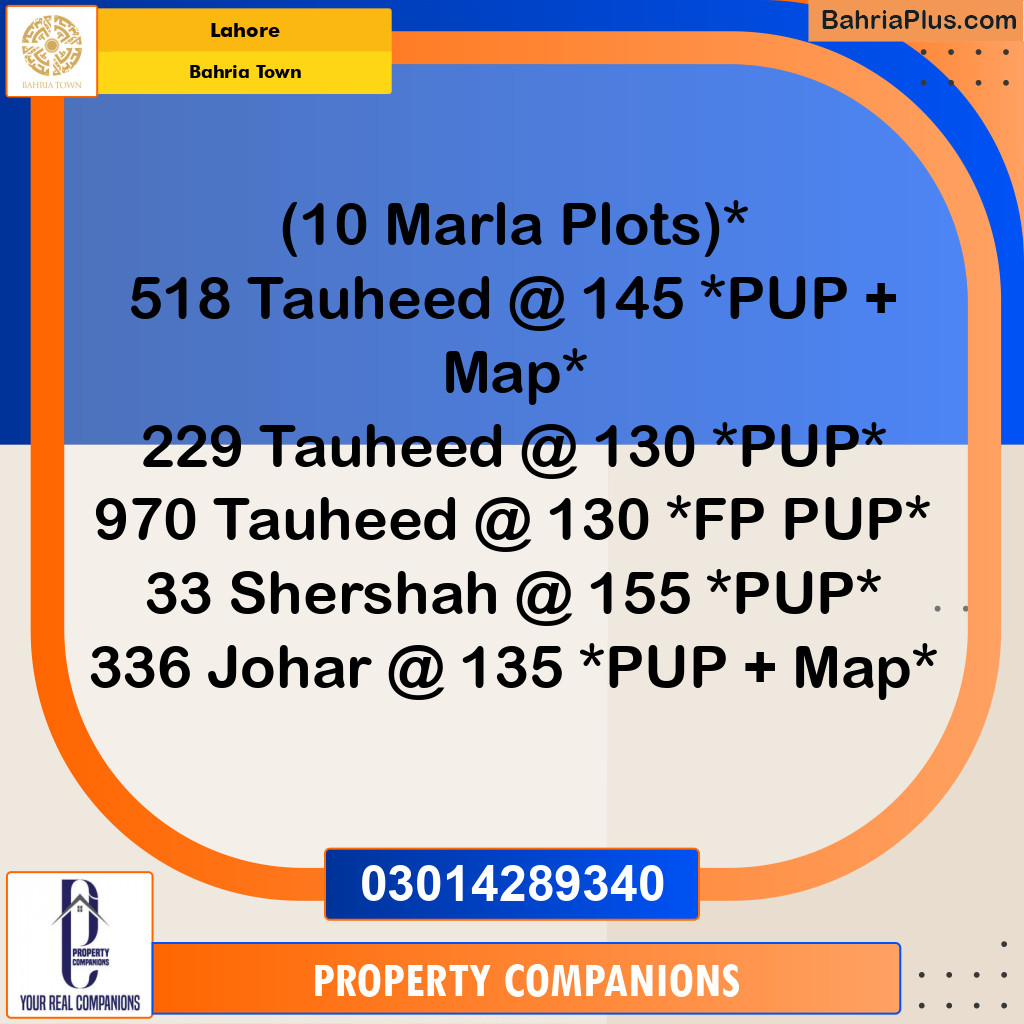 Residential Plot for Sale in Bahria Town, Lahore - (BP-353533)