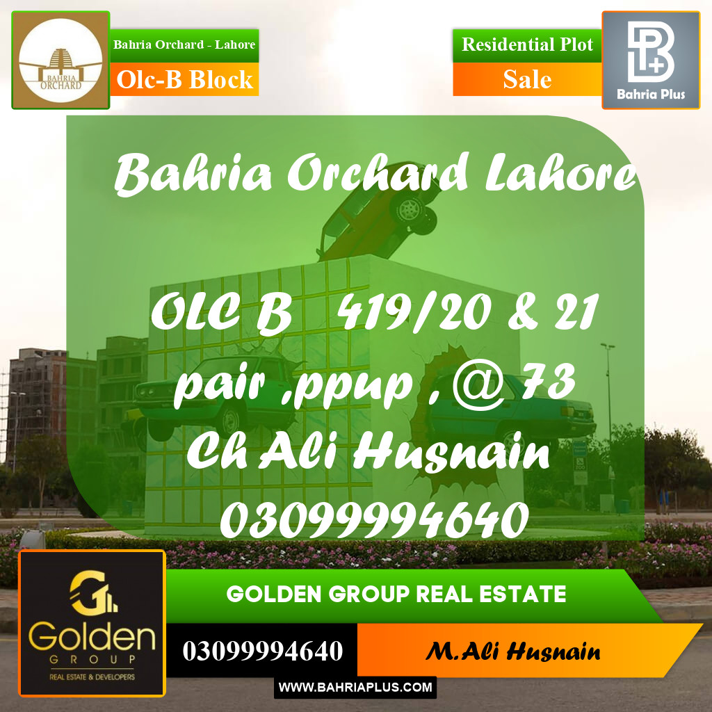 8 Marla Residential Plot for Sale in OLC-B Block -  Bahria Orchard, Lahore - (BP-353542)