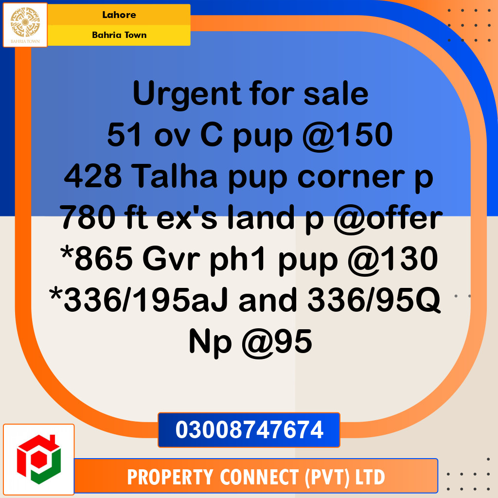 Residential Plot for Sale in Bahria Town, Lahore - (BP-353651)