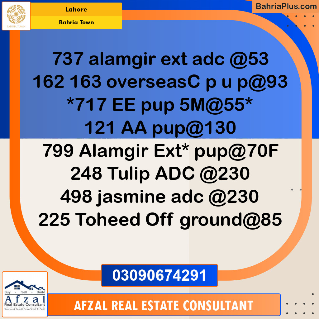 Residential Plot for Sale in Bahria Town, Lahore - (BP-353661)