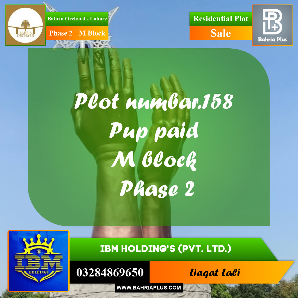 5 Marla Residential Plot for Sale in Phase 2 - M Block -  Bahria Orchard, Lahore - (BP-353713)
