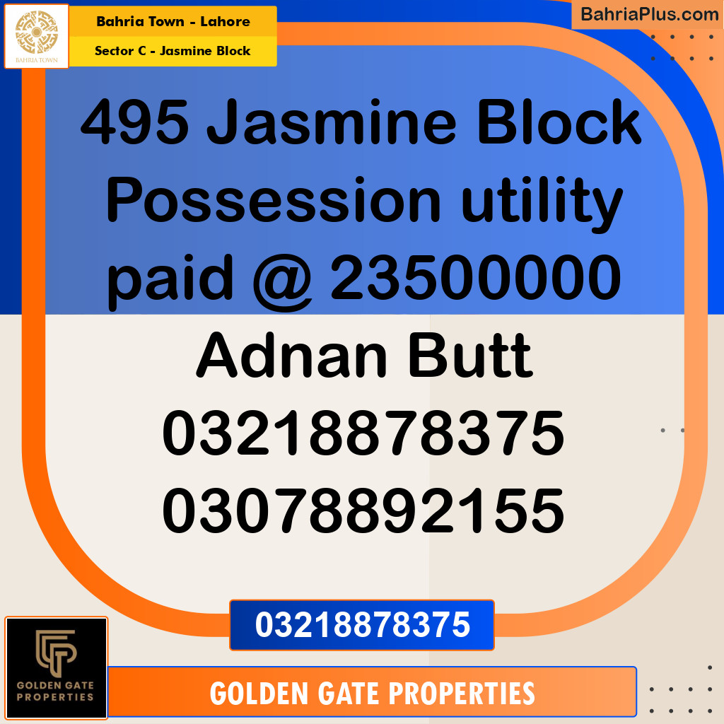 10 Marla Residential Plot for Sale in Sector C - Jasmine Block -  Bahria Town, Lahore - (BP-353723)