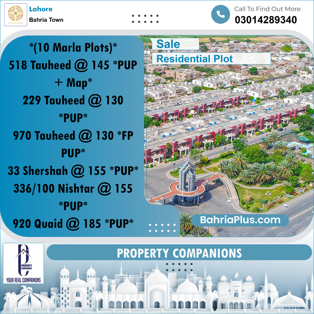 Residential Plot for Sale in Bahria Town, Lahore - (BP-353750)