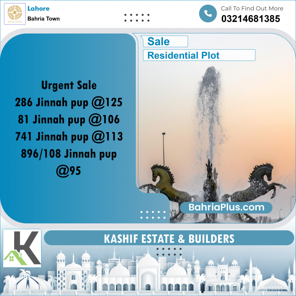 Residential Plot for Sale in Bahria Town, Lahore - (BP-353775)