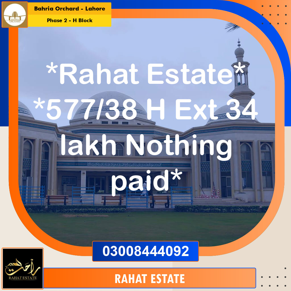 5 Marla Residential Plot for Sale in Phase 2 - H Block -  Bahria Orchard, Lahore - (BP-353788)