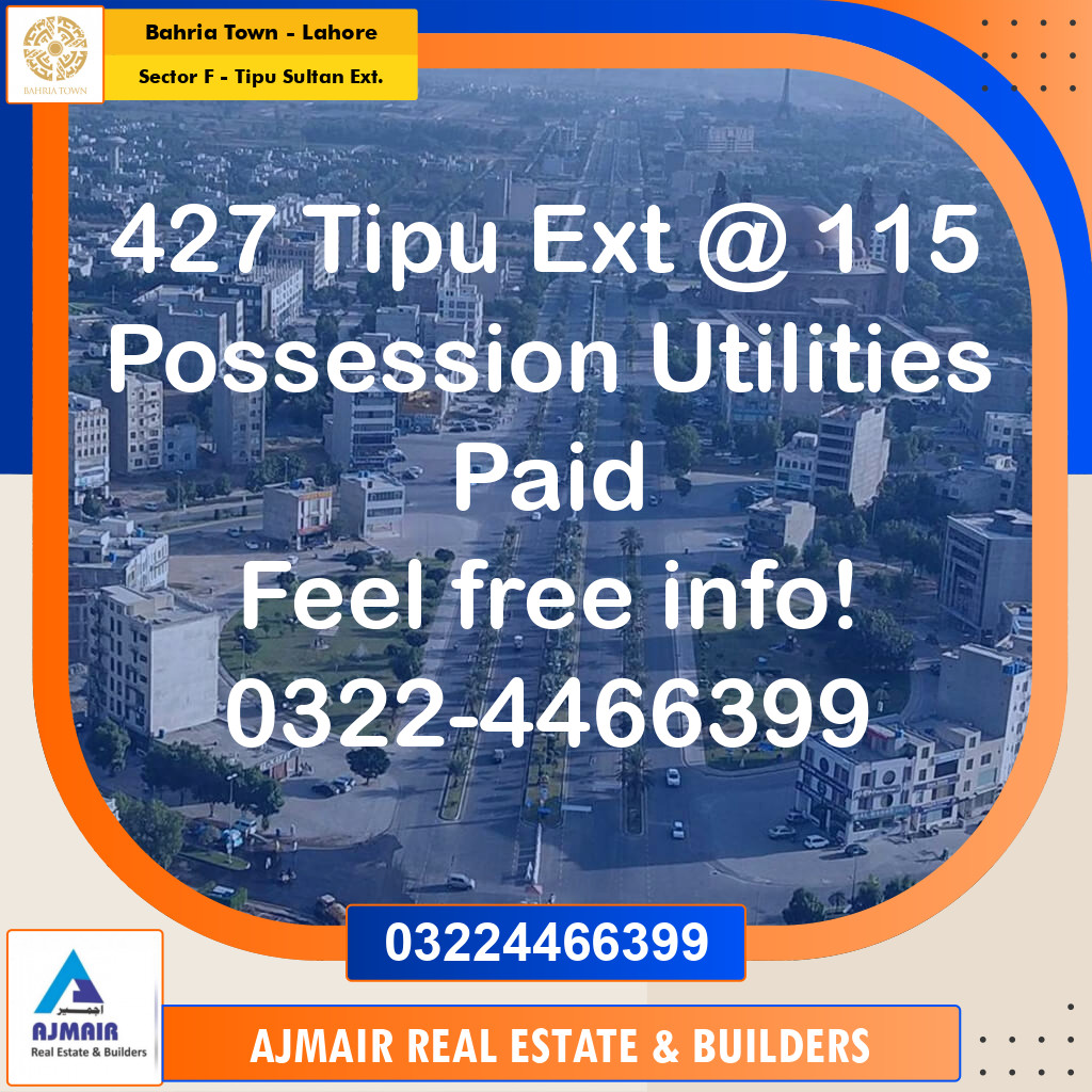 10 Marla Residential Plot for Sale in Sector F - Tipu Sultan Ext. -  Bahria Town, Lahore - (BP-353811)