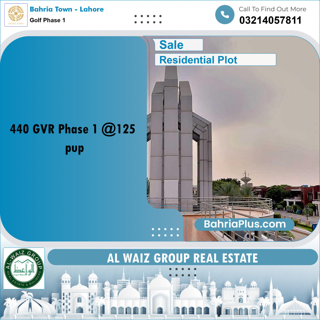 10 Marla Residential Plot for Sale in Golf Phase 1 -  Bahria Town, Lahore - (BP-353850)