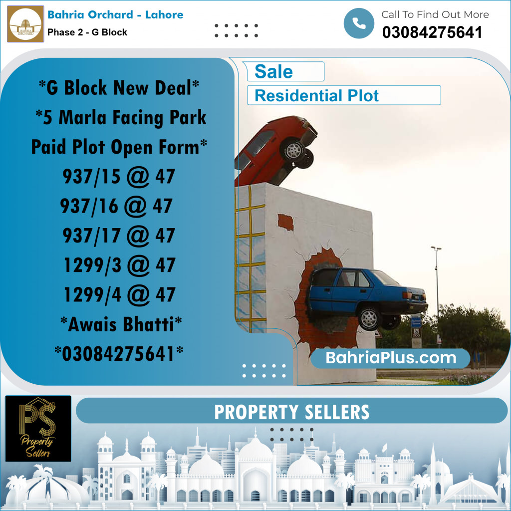 5 Marla Residential Plot for Sale in Phase 2 - G Block -  Bahria Orchard, Lahore - (BP-353900)