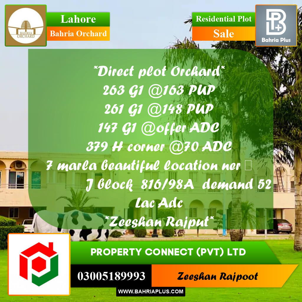 Residential Plot for Sale in Bahria Orchard, Lahore - (BP-353972)