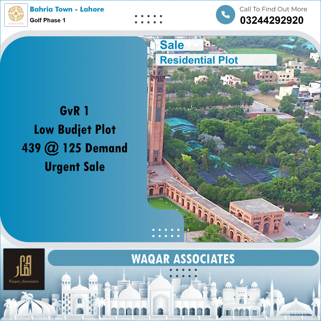 10 Marla Residential Plot for Sale in Golf Phase 1 -  Bahria Town, Lahore - (BP-353986)