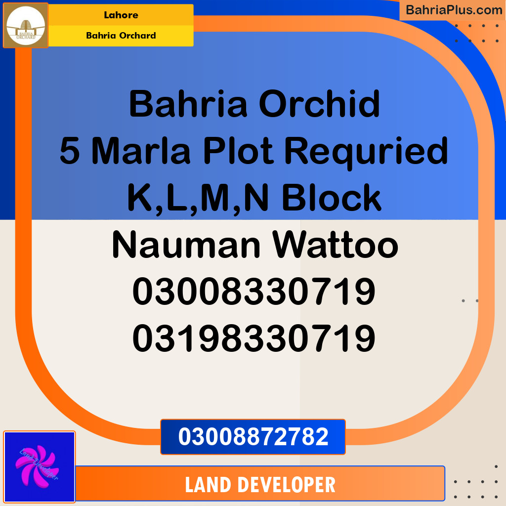 5 Marla Residential Plot for Sale in Bahria Orchard, Lahore - (BP-353992)