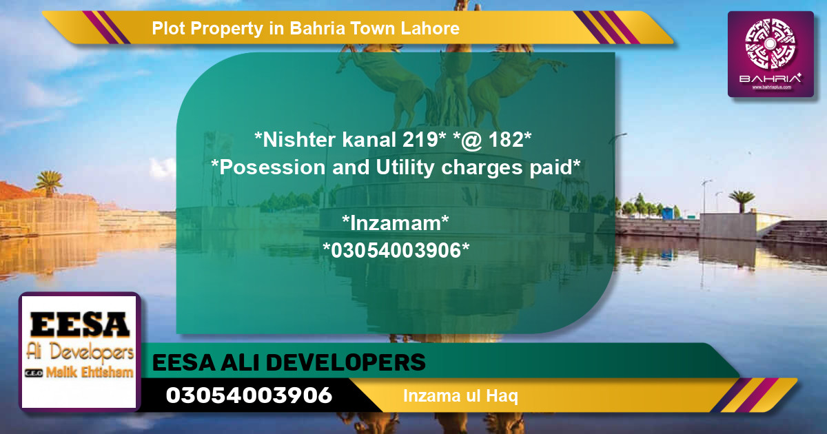 Residential Plot for Sale in Bahria Town, Lahore - (BP-35411)