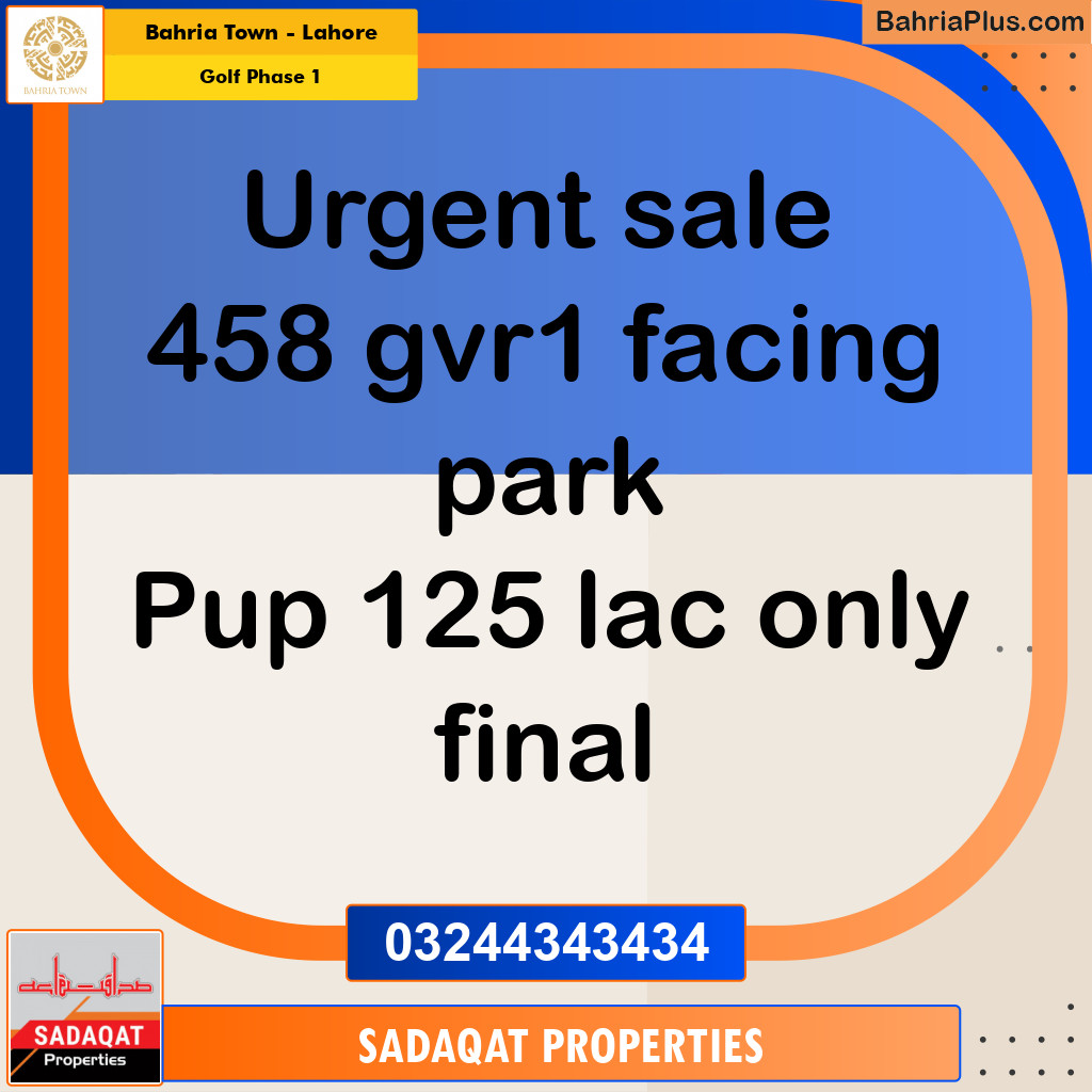 10 Marla Residential Plot for Sale in Golf Phase 1 -  Bahria Town, Lahore - (BP-354277)