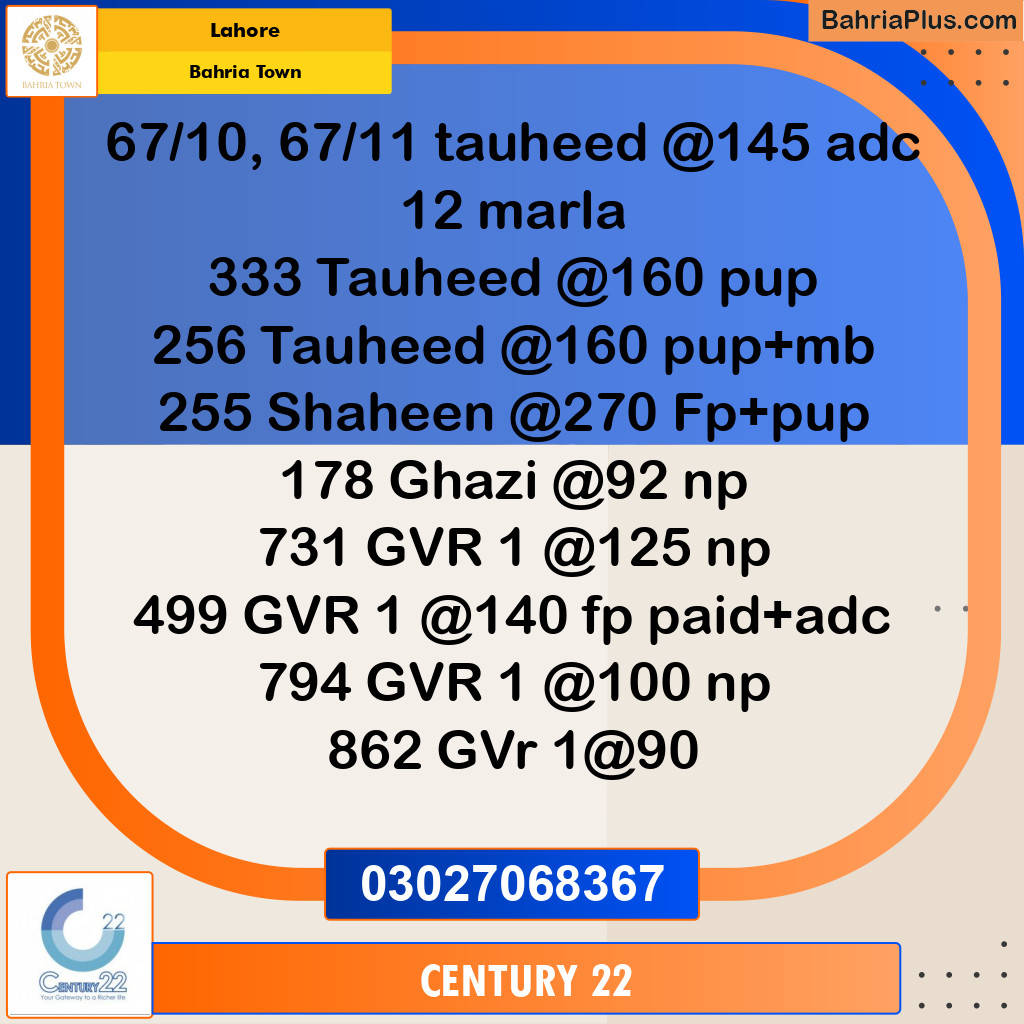 Residential Plot for Sale in Bahria Town, Lahore - (BP-354300)