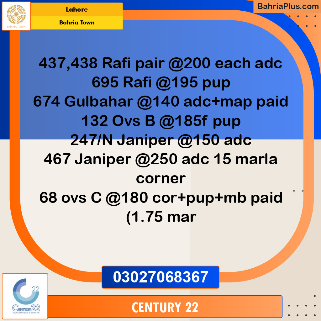 Residential Plot for Sale in Bahria Town, Lahore - (BP-354302)