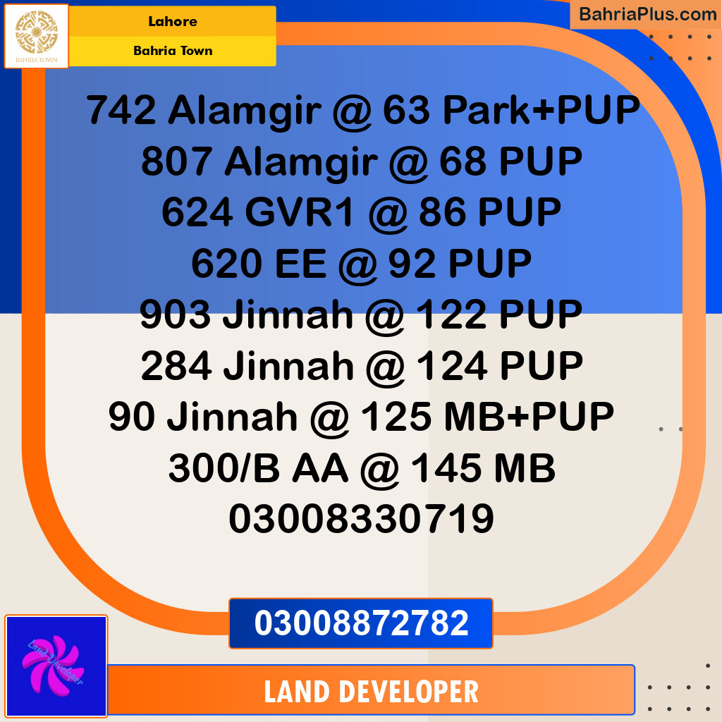 Residential Plot for Sale in Bahria Town, Lahore - (BP-354304)