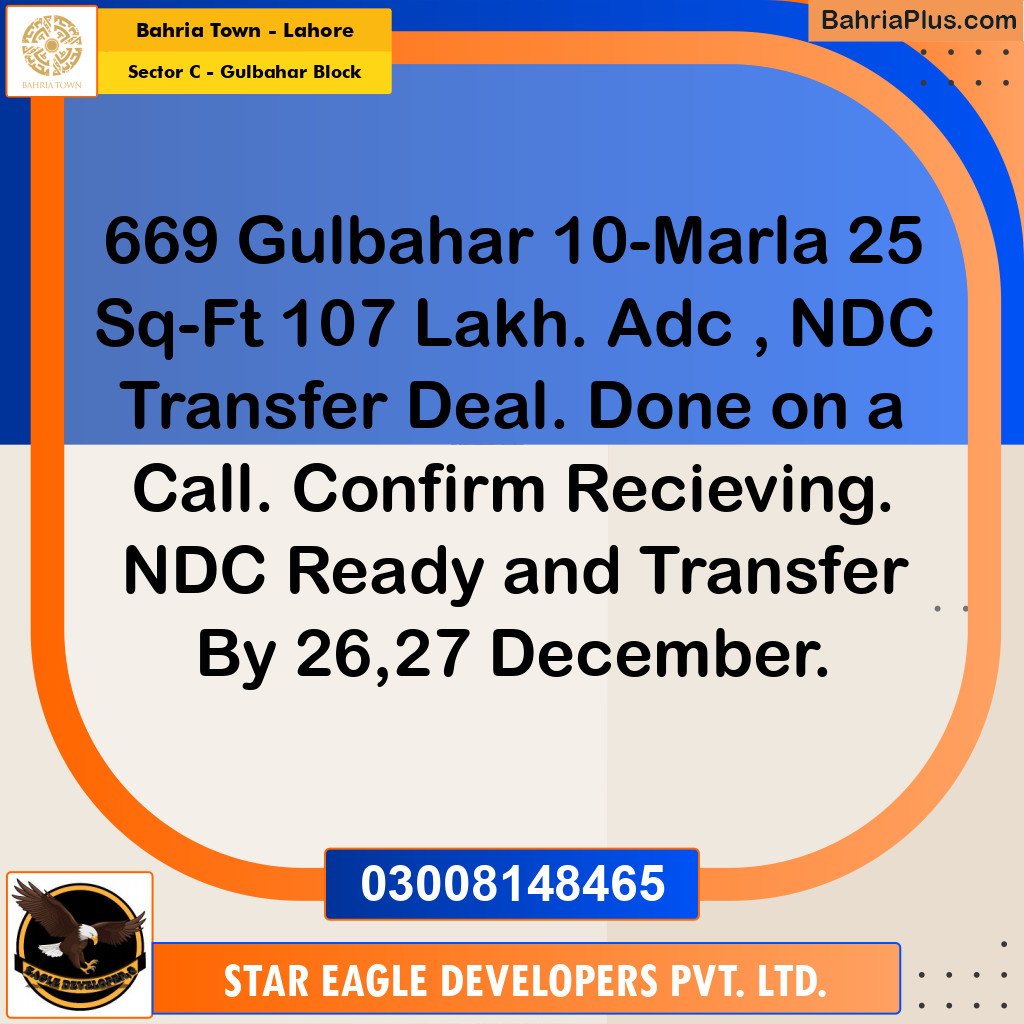 10 Marla Residential Plot for Sale in Sector C - Gulbahar Block -  Bahria Town, Lahore - (BP-354313)