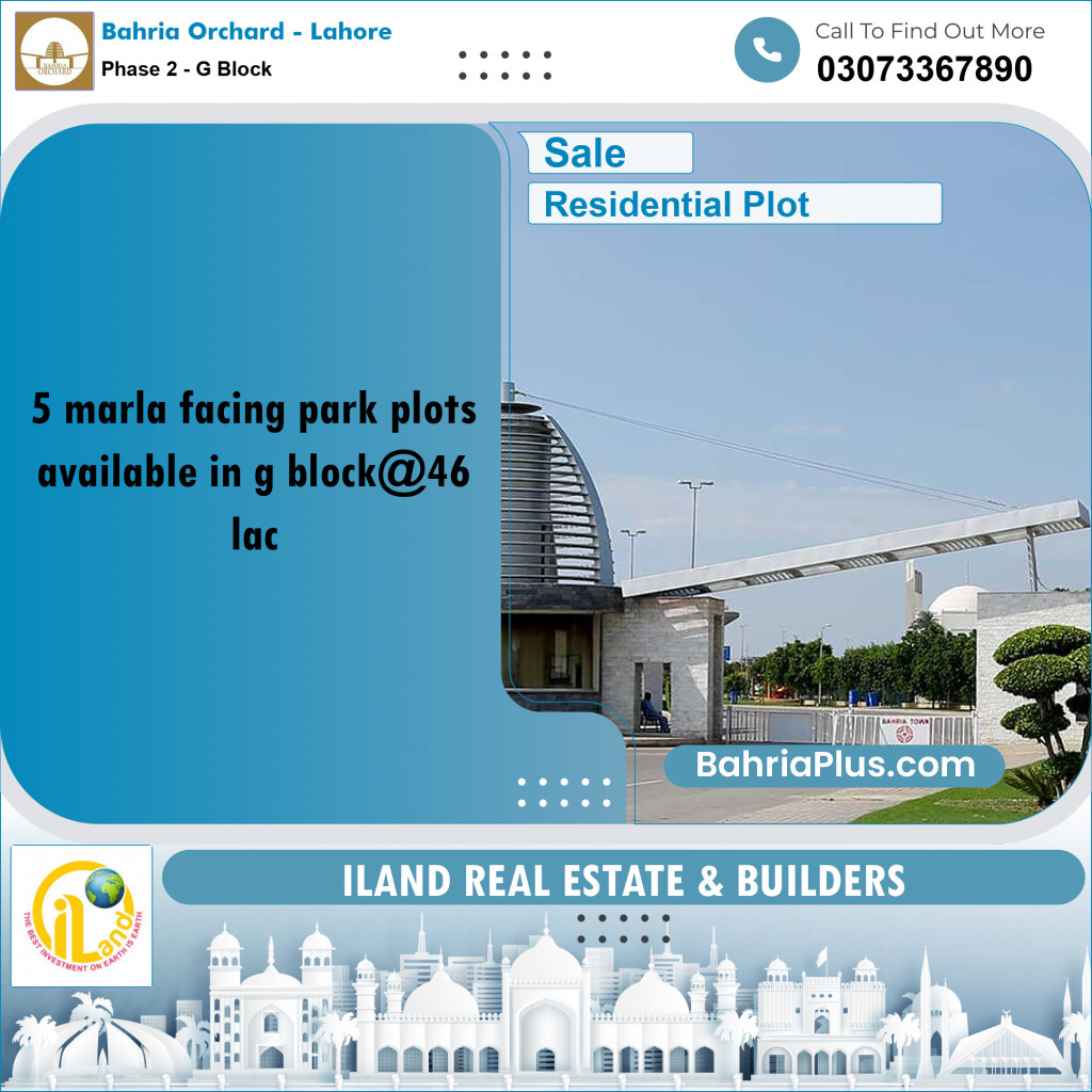 5 Marla Residential Plot for Sale in Phase 2 - G Block -  Bahria Orchard, Lahore - (BP-354343)