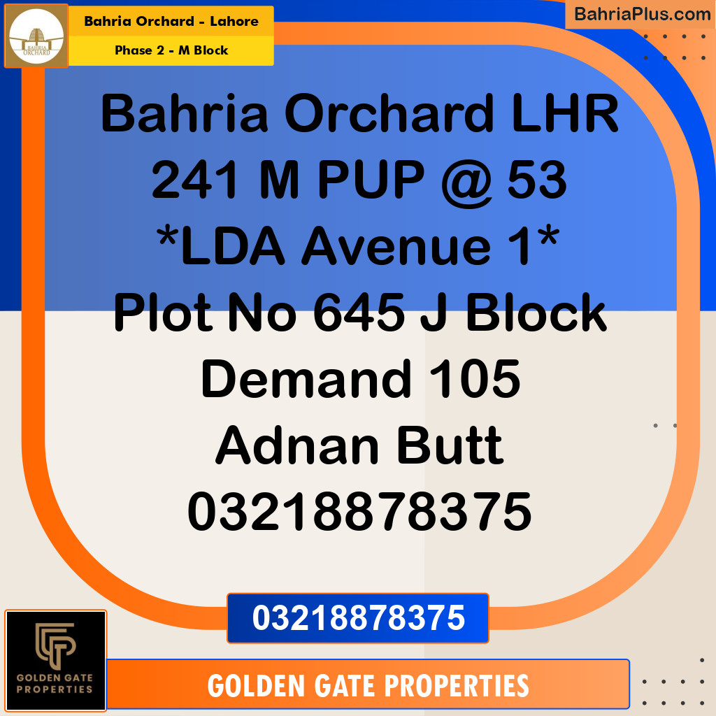 5 Marla Residential Plot for Sale in Phase 2 - M Block -  Bahria Orchard, Lahore - (BP-354353)