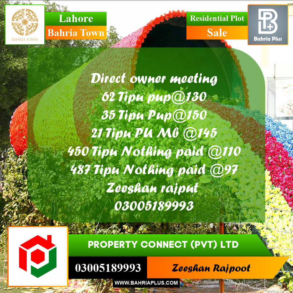 Residential Plot for Sale in Bahria Town, Lahore - (BP-354356)