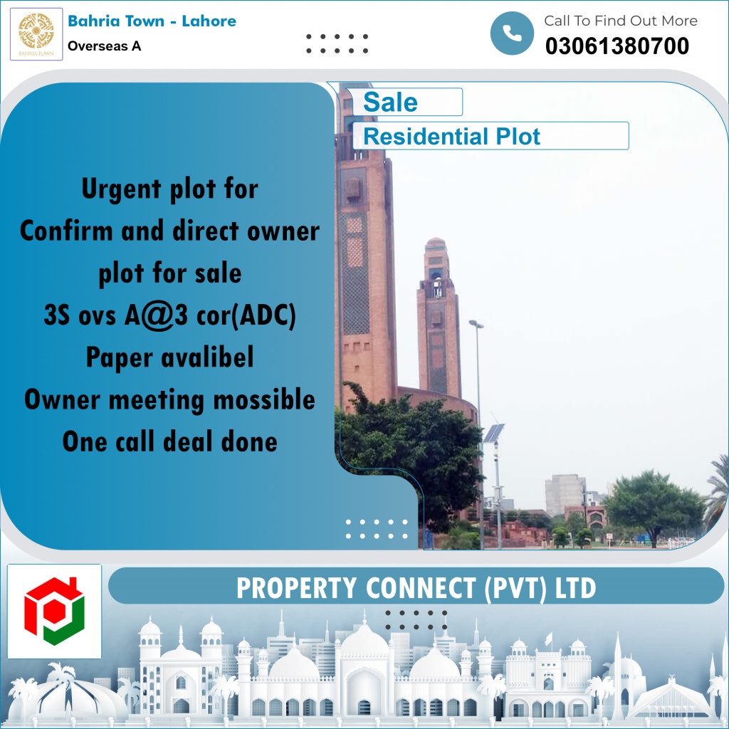 17 Marla Residential Plot for Sale in Overseas A -  Bahria Town, Lahore - (BP-354370)