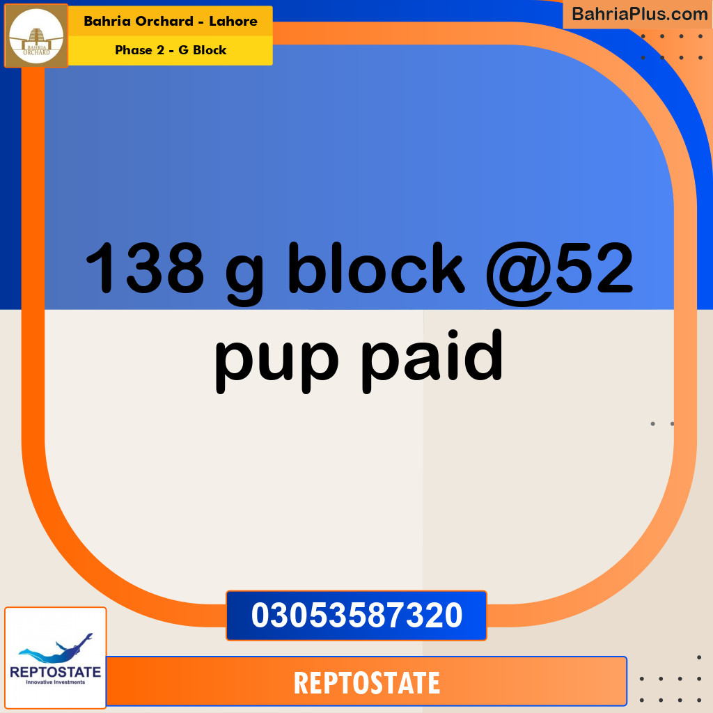 Residential Plot for Sale in Phase 2 - G Block -  Bahria Orchard, Lahore - (BP-354375)