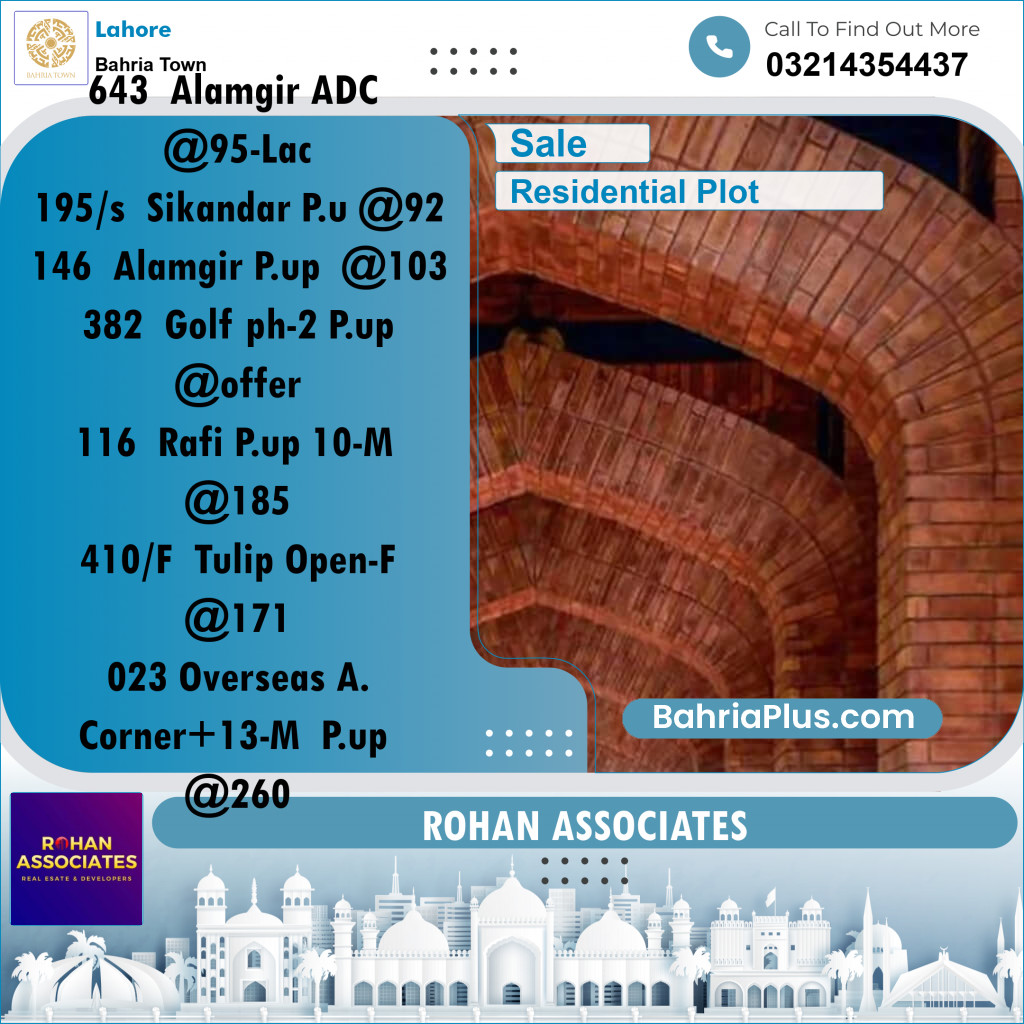 Residential Plot for Sale in Bahria Town, Lahore - (BP-354404)