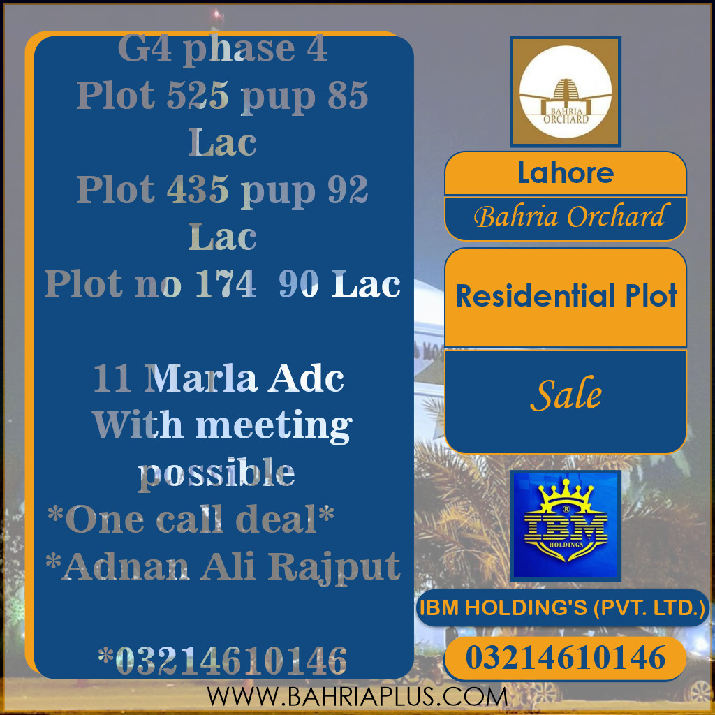 10 Marla Residential Plot for Sale in Bahria Orchard, Lahore - (BP-354421)