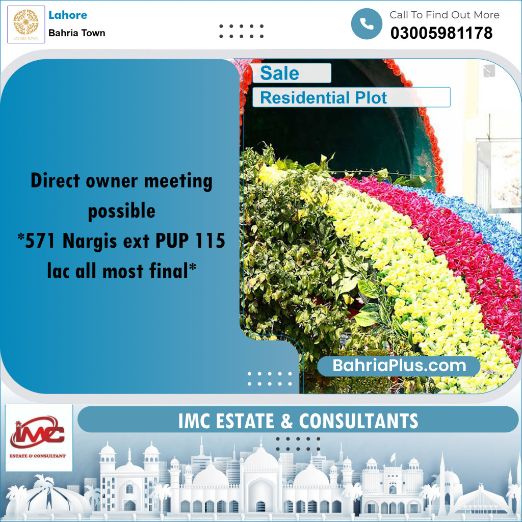 Residential Plot for Sale in Bahria Town, Lahore - (BP-354498)