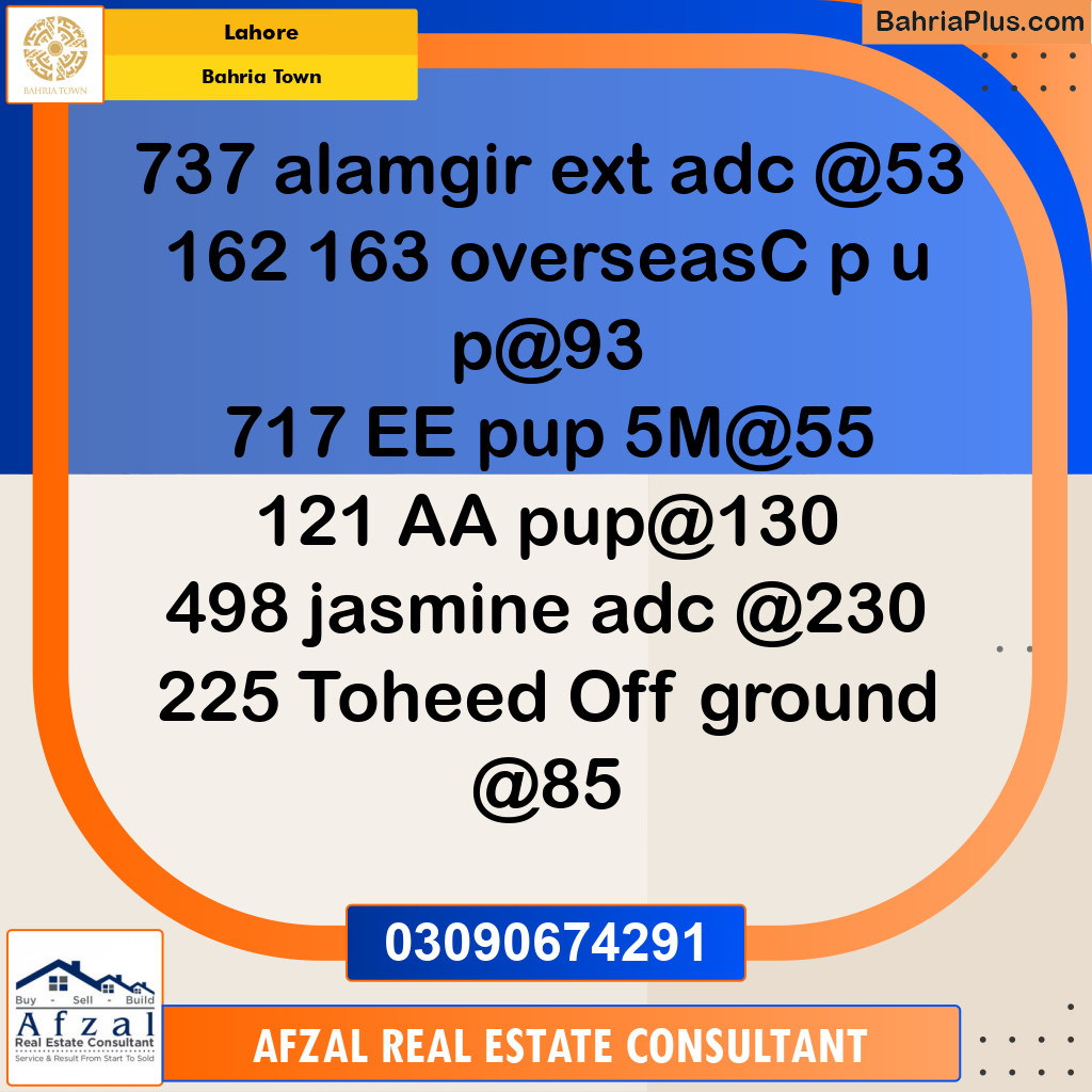 Residential Plot for Sale in Bahria Town, Lahore - (BP-354512)